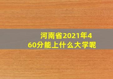 河南省2021年460分能上什么大学呢