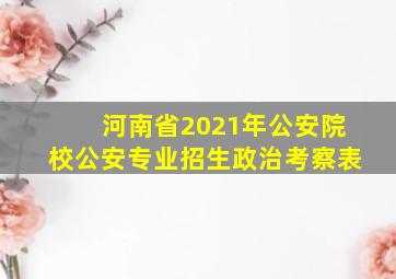 河南省2021年公安院校公安专业招生政治考察表