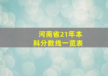 河南省21年本科分数线一览表