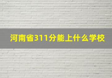 河南省311分能上什么学校