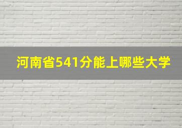 河南省541分能上哪些大学