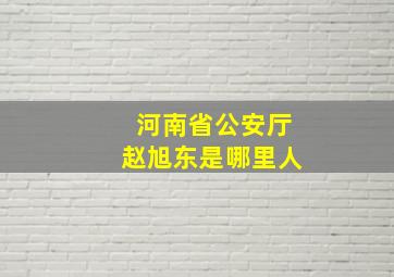 河南省公安厅赵旭东是哪里人