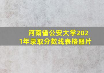 河南省公安大学2021年录取分数线表格图片