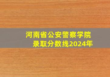 河南省公安警察学院录取分数线2024年