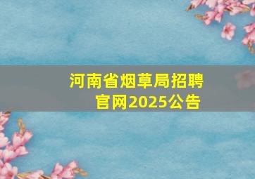 河南省烟草局招聘官网2025公告