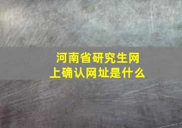 河南省研究生网上确认网址是什么