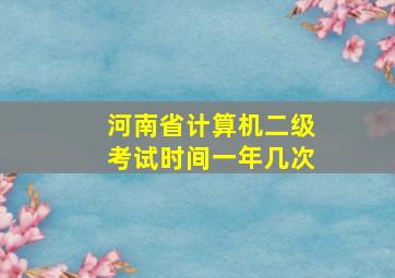 河南省计算机二级考试时间一年几次