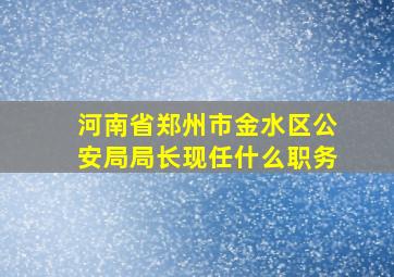 河南省郑州市金水区公安局局长现任什么职务