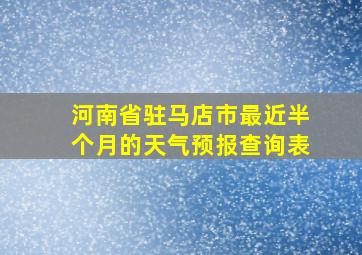 河南省驻马店市最近半个月的天气预报查询表