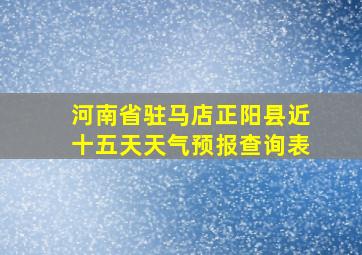 河南省驻马店正阳县近十五天天气预报查询表