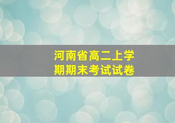 河南省高二上学期期末考试试卷