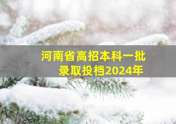 河南省高招本科一批录取投档2024年