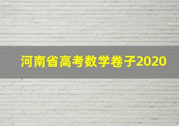 河南省高考数学卷子2020