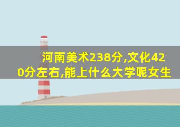 河南美术238分,文化420分左右,能上什么大学呢女生