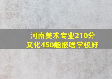 河南美术专业210分文化450能报啥学校好