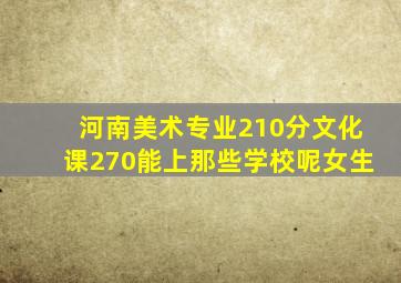 河南美术专业210分文化课270能上那些学校呢女生