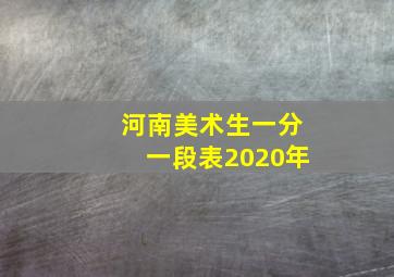 河南美术生一分一段表2020年