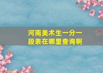 河南美术生一分一段表在哪里查询啊