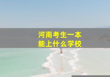 河南考生一本能上什么学校