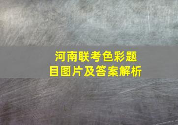 河南联考色彩题目图片及答案解析