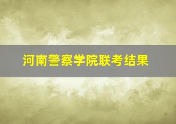 河南警察学院联考结果