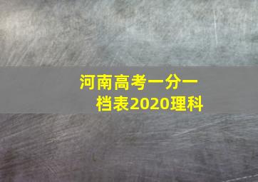 河南高考一分一档表2020理科