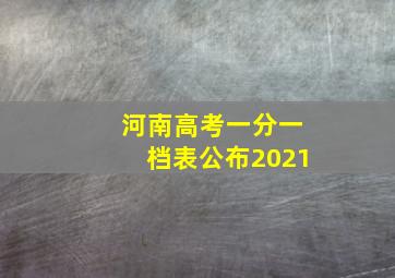 河南高考一分一档表公布2021