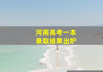 河南高考一本录取结果出炉