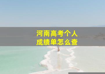 河南高考个人成绩单怎么查