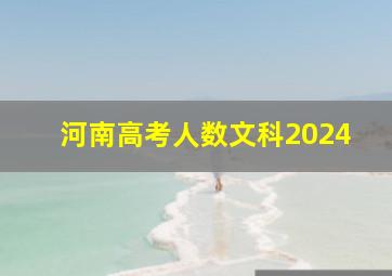 河南高考人数文科2024