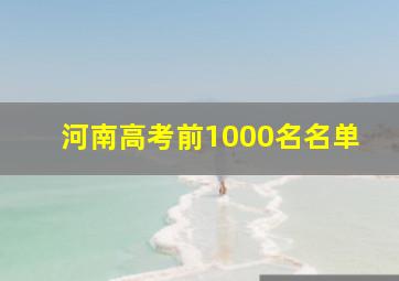 河南高考前1000名名单