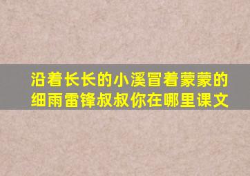 沿着长长的小溪冒着蒙蒙的细雨雷锋叔叔你在哪里课文