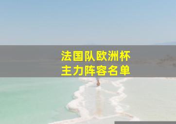 法国队欧洲杯主力阵容名单