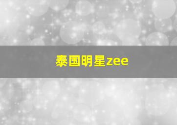 泰国明星zee