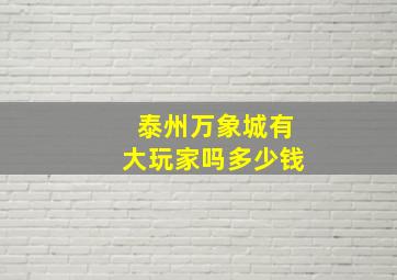 泰州万象城有大玩家吗多少钱