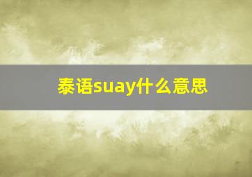 泰语suay什么意思