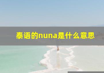 泰语的nuna是什么意思