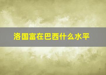 洛国富在巴西什么水平