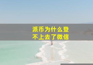 派币为什么登不上去了微信