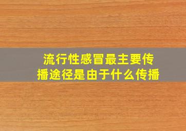 流行性感冒最主要传播途径是由于什么传播