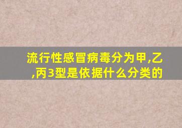 流行性感冒病毒分为甲,乙,丙3型是依据什么分类的