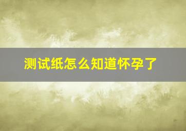 测试纸怎么知道怀孕了