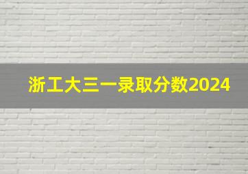 浙工大三一录取分数2024