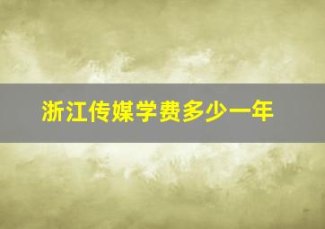 浙江传媒学费多少一年