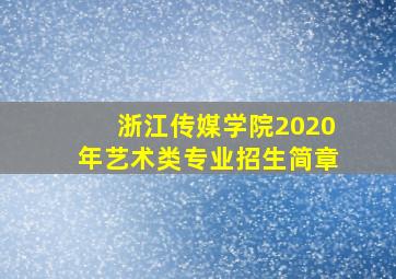 浙江传媒学院2020年艺术类专业招生简章