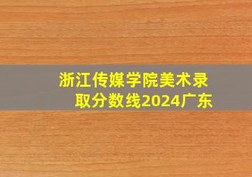 浙江传媒学院美术录取分数线2024广东