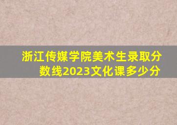 浙江传媒学院美术生录取分数线2023文化课多少分