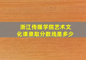 浙江传媒学院艺术文化课录取分数线是多少