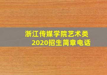 浙江传媒学院艺术类2020招生简章电话