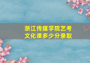 浙江传媒学院艺考文化课多少分录取